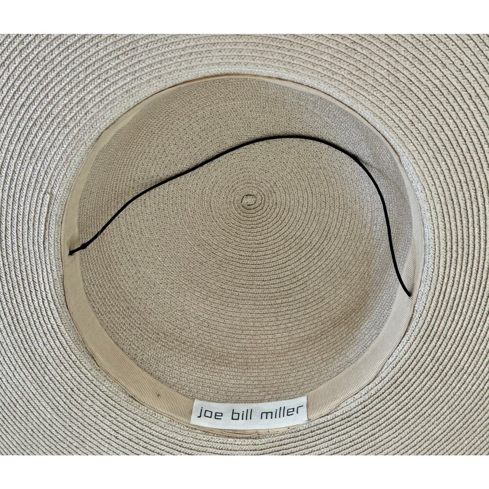 Joe Bill Miller Wide Brim Hat Cream Organza Flower Dress Hat NOS - Picture 5 of 5